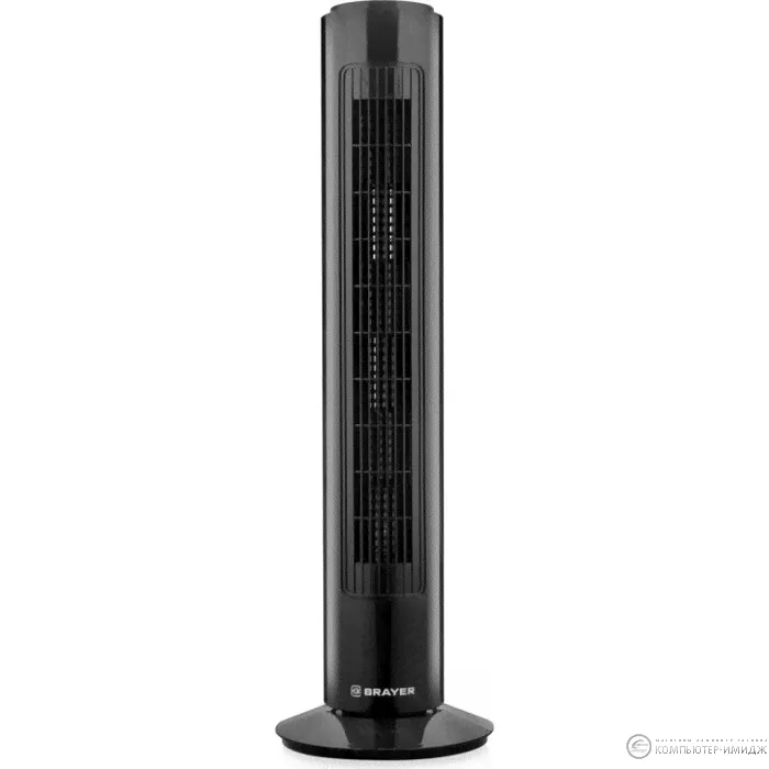 BRAYER BR4952BK Колонный вентилятор BRAYER, механич.упр., вращение 90°, мощность 50Вт, защита от перегрева,черный