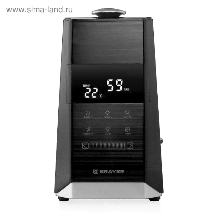 Увлажнитель BRAYER 4704BR, 110 Вт, ультразвуковой, 6 л, 25 м2, таймер, пульт, чёрный-0