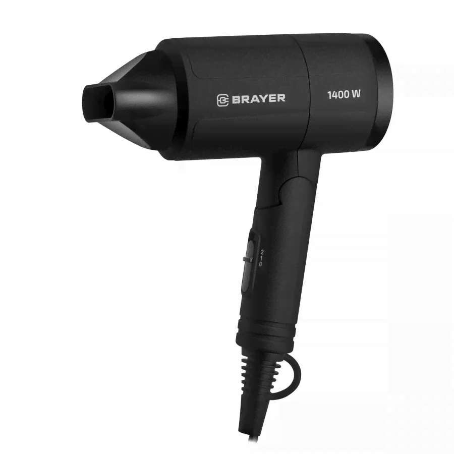 Фен BRAYER 3040BR, 1,4кВт, 2скор, съемный фильтр, концентратор, складная ручка, шнур 1,8м